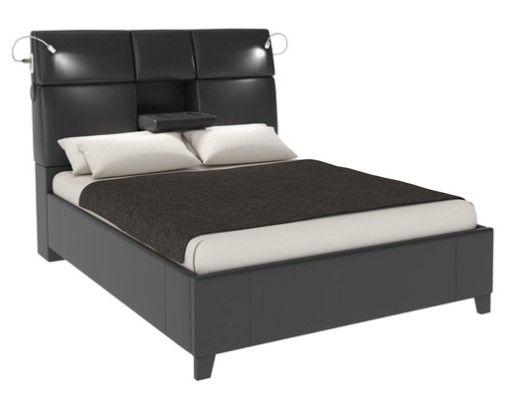 Bernards Calypso Music Black Queen Panel Bed with Bluetooth-0