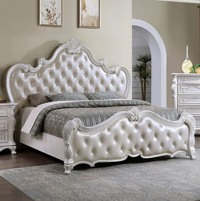 Furniture of America® Ventresca 4-Piece White Queen Bedroom Set-1