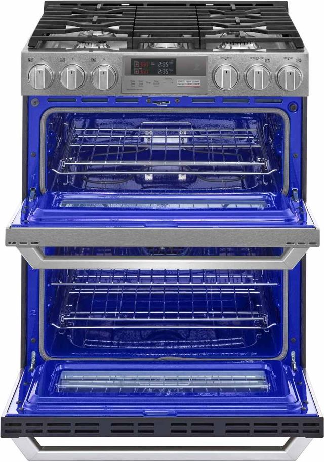 LG SIGNATURE 30" Textured Steel™ Slide In Dual Fuel Range-1