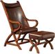 Elements International Hunter 2-Piece Tobacco Chair and Ottoman Set-0