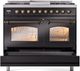 Ilve® Nostalgie II Series 40" Glossy Black Pro Style Dual Fuel Range-4