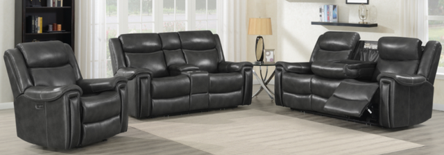 Coaster® Shallowford 3-Piece Hand Rubbed Charcoal Power^2 Reclining Living Room Set-0