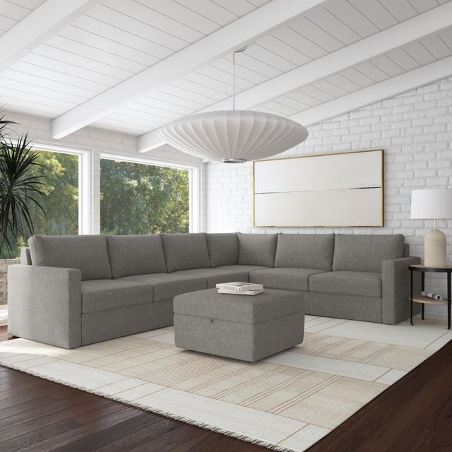 Flex by Flexsteel® 7-Piece Pebble Sectional with Ottoman-7