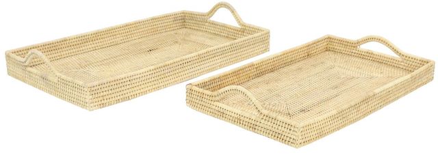 Deco Marche 2-Piece Light Brown Tray Set-0