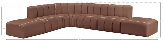 Meridian Furniture Arc 7-Piece Cognac Leather Sectional-2