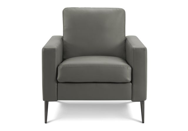 Monarch Specialties Inc. Dark Grey 32" Faux Leather Accent Chair with Black Metal Legs-0