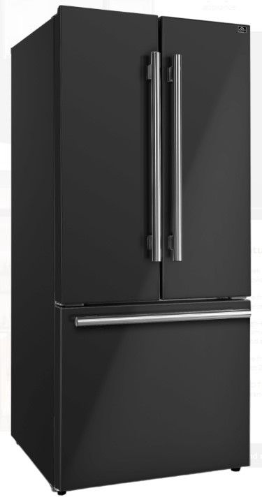 FORNO® Espresso Gallipoli 30 in. 17.5 Cu. Ft. Black Counter Depth French Door Refrigerator-2