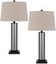 Cal® Lighting & Accessories Column Style 2-Piece Black Table Lamp Set-0