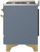 Ilve® Majestic III 60" Blue Gray Pro Style Dual Fuel Liquid Propane Range with Griddle and Brass Trim-3