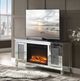 ACME Furniture Noralie Mirrored 2-Door TV Stand with Electric Fireplace-1