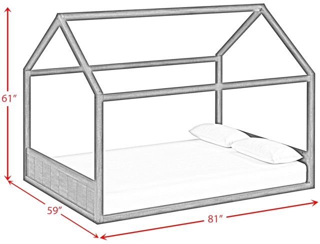 Elements International Sami White Youth Full Bed-2