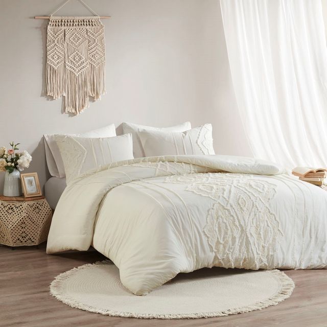 Olliix by Madison Park Margot 3 Piece Cotton White King/California King Comforter Set-1