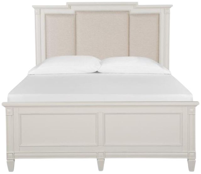 Magnussen Home® Willowbrook Egg Shell White/Natural Upholstered Queen Panel Bed-1