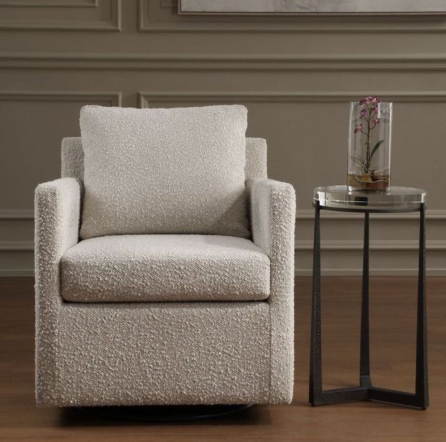 Uttermost® Tisdell Cream Swivel/Glider Chair-1