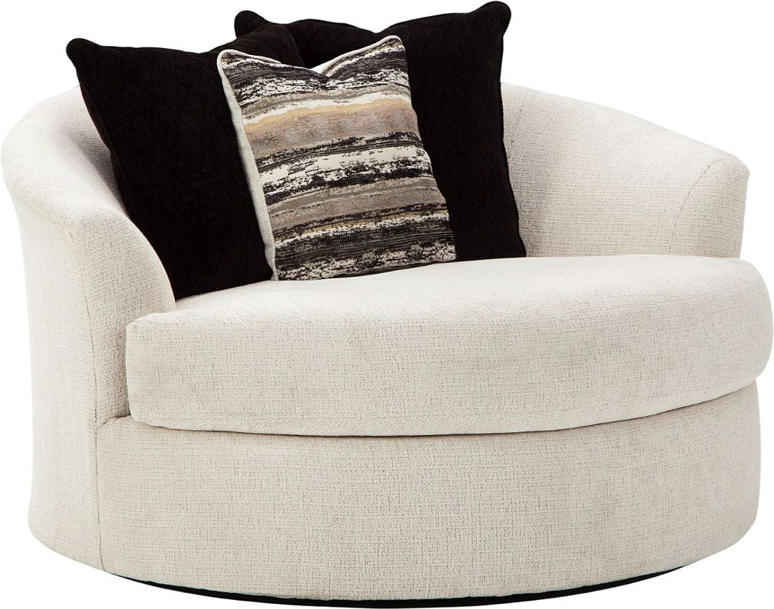 Ashley® Cambri Snow Oversized Round Swivel Chair