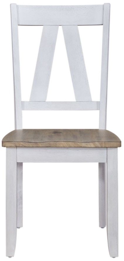 Liberty Furniture Lindsey Farm Sandstone/Weathered White Splat Back Side Chair-2
