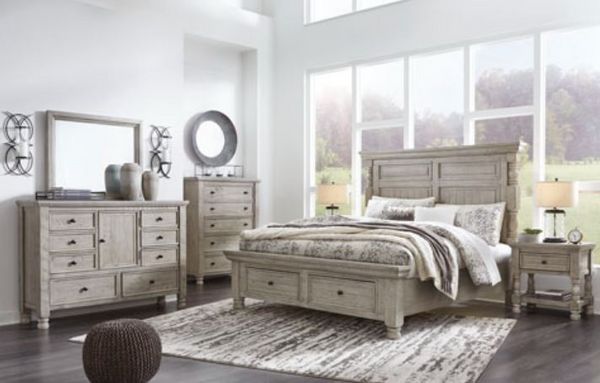 Millennium by Ashley Harrastone Weathered Light Gray Dresser and Mirror