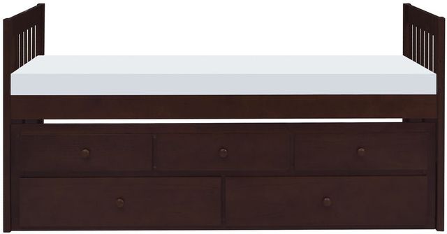 Mazin Furniture Rowe Rich Espresso Twin Captain Bed with Trundle-2