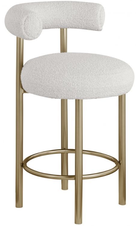Meridian Furniture Bordeaux Brushed Brass/Cream Stool-0