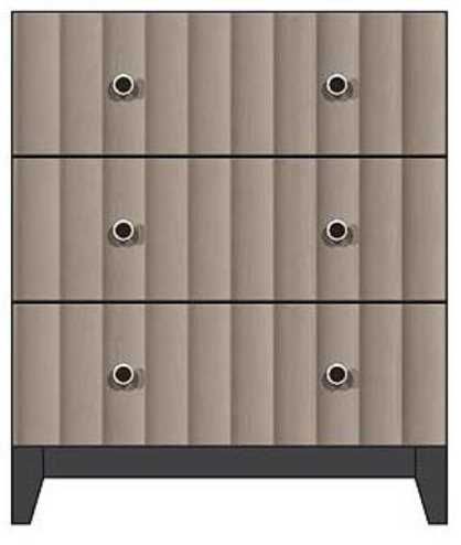 Country View Woodworking Customizable American Modern 28" 3-Drawer Silver Knob Bedside Chest-0