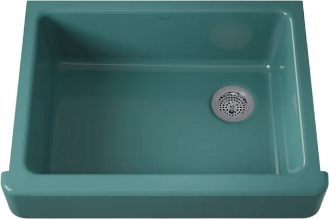 KOHLER® Whitehaven® Teal 30" Undermount Single-Bowl Farmhouse Kitchen Sink with Short Apron-0