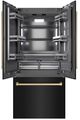 ZLINE Autograph Edition 36 in. 19.6 Cu. Ft. Black Stainless Steel Built In French Door Refrigerator with Graphite Gray Interior and Champagne Bronze Accents-3