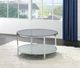 Steve Silver Co. Frostine Smoky Glass Top Cocktail Table with Chrome Base-0