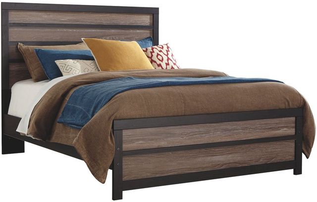 Signature Design by Ashley® Harlinton 5-Piece Warm Gray/Charcoal Queen Panel Bed Set-1
