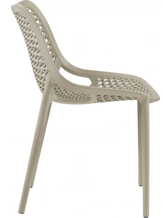Meridian Furniture Mykonos Taupe Plastic Outdoor Patio Dining Side Chair-1