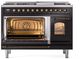 Ilve® Nostalgie II Series 48" Glossy Black Pro Style Dual Fuel Range-3