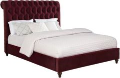 Coaster® Devon Wine Red Queen Upholstered Sleigh Bed