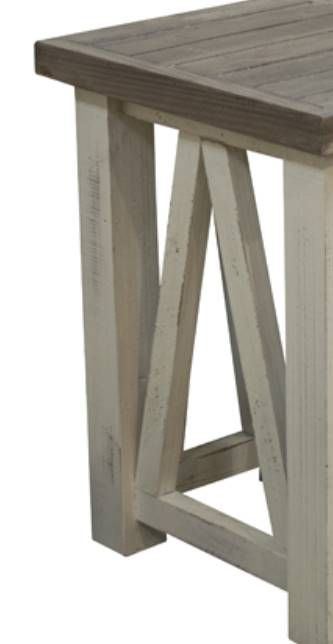 American Wholesale Furniture Spencer Granite/White Chairside Table-1