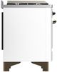 Ilve® Majestic III 36'' White Pro Style Dual Fuel Liquid Propane Range with Triple Glass Door and Burnished Trim-4