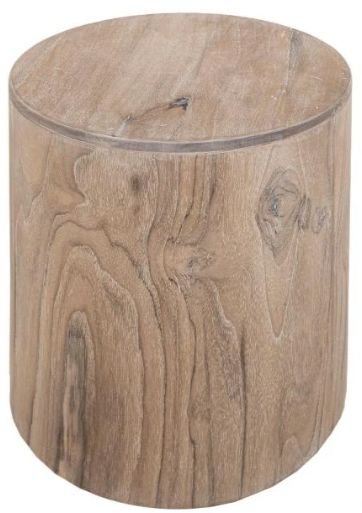 International Furniture Direct Balam Stained White Chairside Table-3