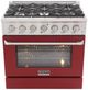 Kucht Professional KNG Series 36" Stainless Steel Pro Style Liquid Propane Gas Range with Red Door-0