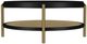 Coaster® Arini 2-Piece Black Occasional Table with Aged Brass Base Set-4