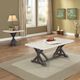 ACME Furniture Romina White Marble Top Coffee Table with Weathered Espresso Base-1