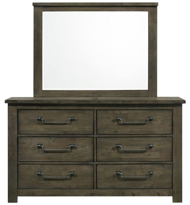 Elements International Maverick 2-Piece Antique Gray Dresser and Mirror Set-1