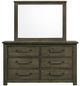 Elements International Maverick 2-Piece Antique Gray Dresser and Mirror Set-1