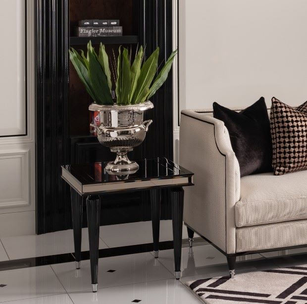 Michael Amini® La Francaise Black Side Table-1