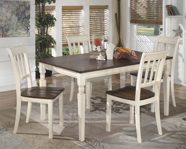 Signature Design by Ashley® Whitesburg Brown Dining Table with Cottage White Base-5