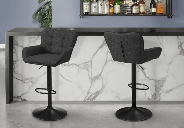 Monarch Specialties Inc. 2-Piece Black Adjustable Swivel Counter Stool Set-1
