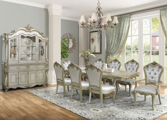 New Classic® Home Furnishings Monique Champagne/Silver Dining Arm Chair-6