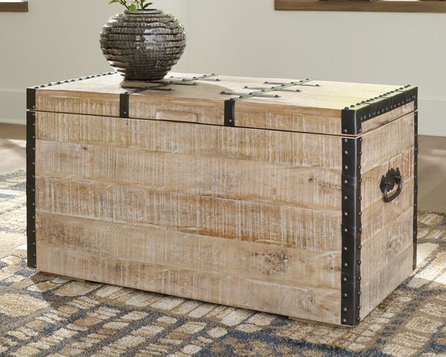 Signature Design by Ashley® Dartland Whitewash Storage Trunk-4