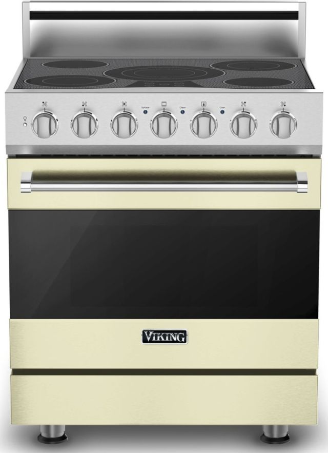 Viking® 3 Series 30" Vanilla Cream Freestanding Electric Range-0