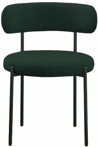 Meridian Furniture Beacon Green/Black Boucle Upholstered Dining Chair-1