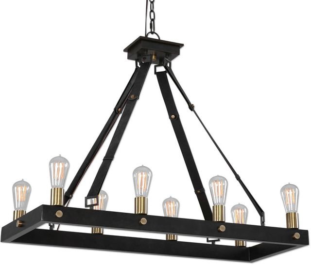 Uttermost Marlow 8 Light Antique Bronze  Rectangle Chandelier-4