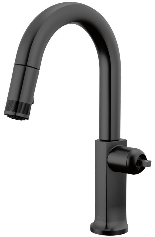 Brizo Kintsu® Matte Black Pull-Down Prep Faucet with Arc Spout-0