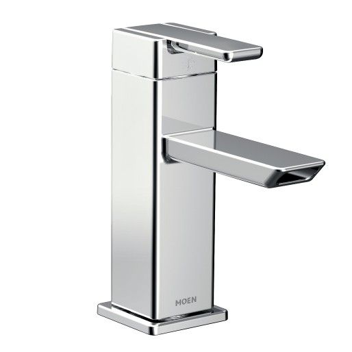 Moen® 90 Degree Chrome One-Handle Low Arc Bathroom Faucet-0