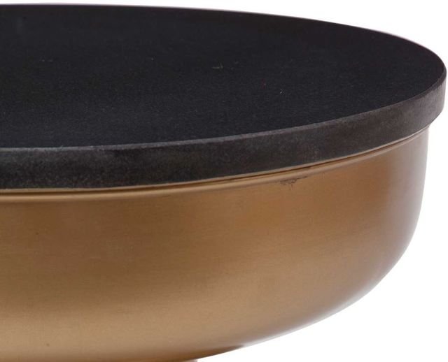 Steve Silver Co. Jovana Black End Table with Brushed Bronze Base-1